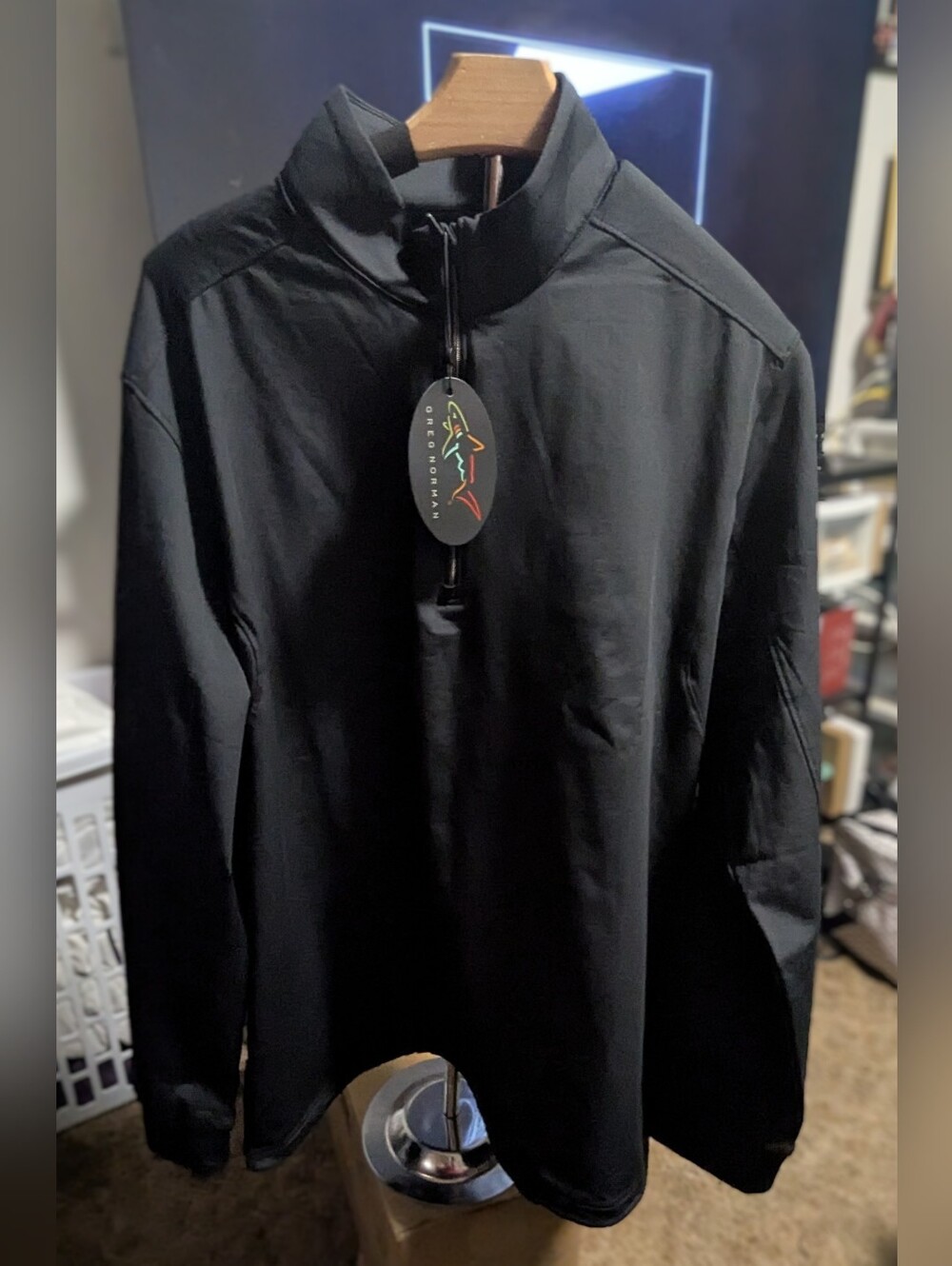 Greg Norman Collection Black Quarter-Zip Shirt Jacket